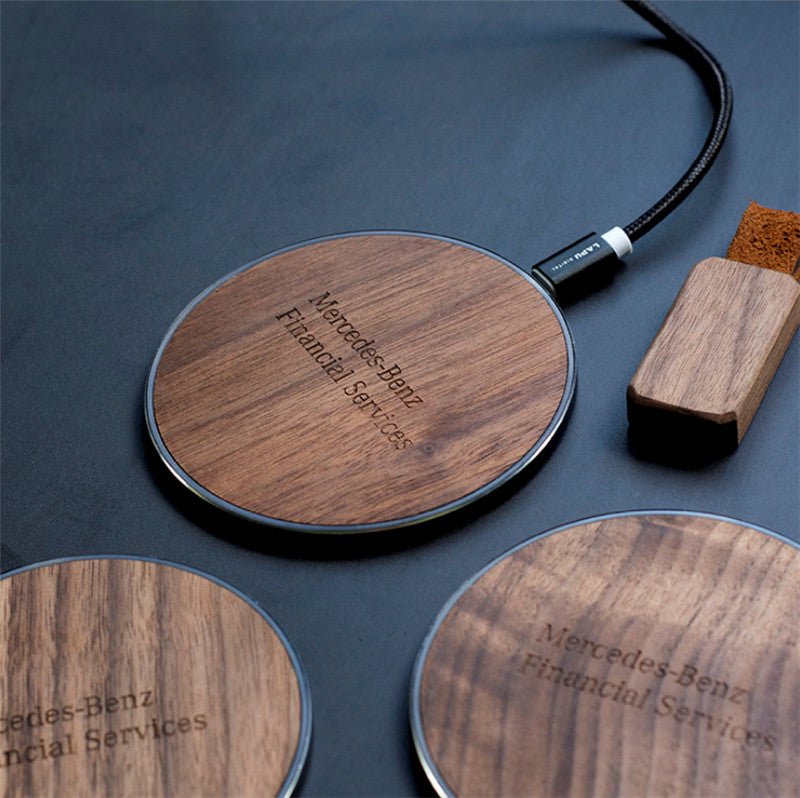 Fast Wireless Charger Bamboo Wood Charging Pad Wooden Qi Charging Stand ... — View 2