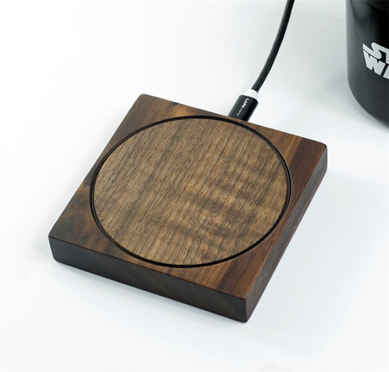 Fast Wireless Charger Bamboo Wood Charging Pad Wooden Qi Charging Stand ... — Gift Idea