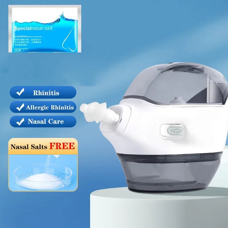 Electric Nasal Rinse Machine – Pulsating Saline Flush System with 50 Pre - Measured SaltPods - Quincelle.co