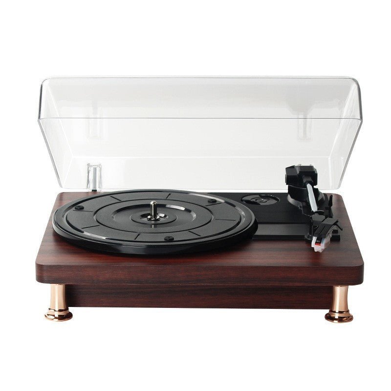 Vinyl Record Player Bluetooth Turntable Built - in Stereo Speakers 3 - Speed Belt Drive Wood - Quincelle.co