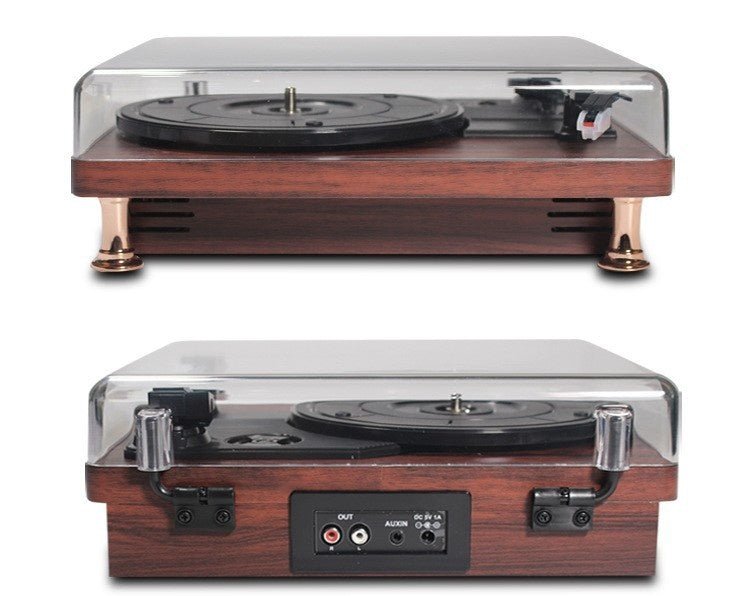 Vinyl Record Player Bluetooth Turntable Built - in Stereo Speakers 3 - Speed Belt Drive Wood - Quincelle.co