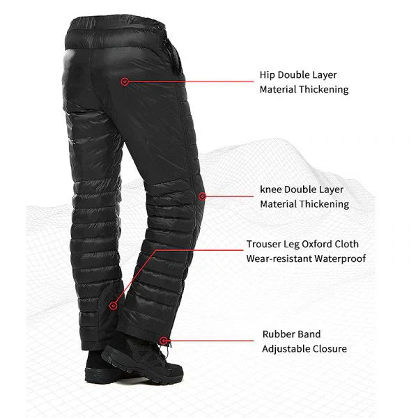 Ultra - Light Thermal Goose Down Pants | Professional Winter Camping & Hiking Trousers - Quincelle.co