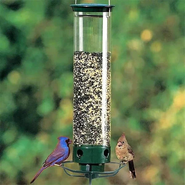Squirrel - Proof Bird Feeder Spinning Tube – 4 Ports 5lb Capacity Weight Activated Outdoor Hanging - Quincelle.co