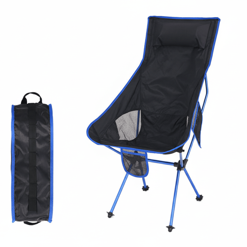 Portable Compact Folding Camping Chair – Ultralight Telescoping Seat with Carry Bag 300 Lb Cap - Quincelle.co