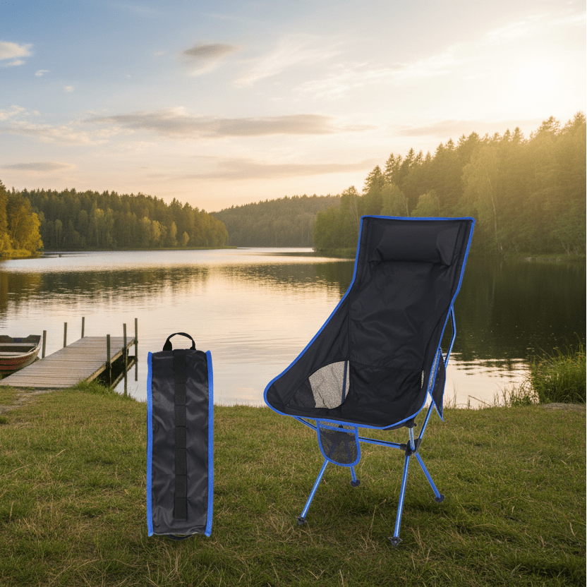 Portable Compact Folding Camping Chair – Ultralight Telescoping Seat with Carry Bag 300 Lb Cap - Quincelle.co