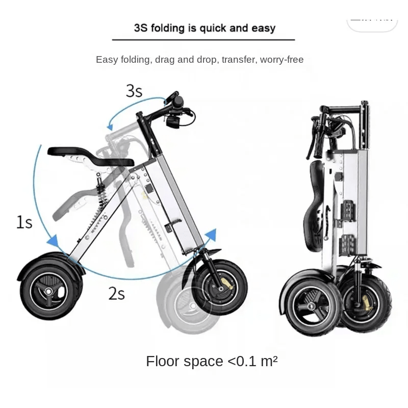 K7S Mini Foldable 3-Wheel Electric Scooter – , 7.8Ah Battery, 3-Speed, R... — View 8