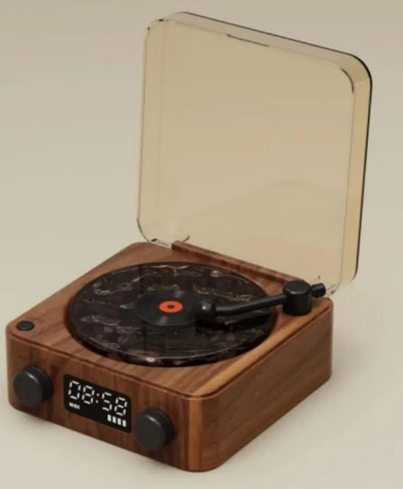 Retro Turntable Bluetooth 5.0 Speaker with RGB Ambient Light and Nature Sounds - Quincelle.co