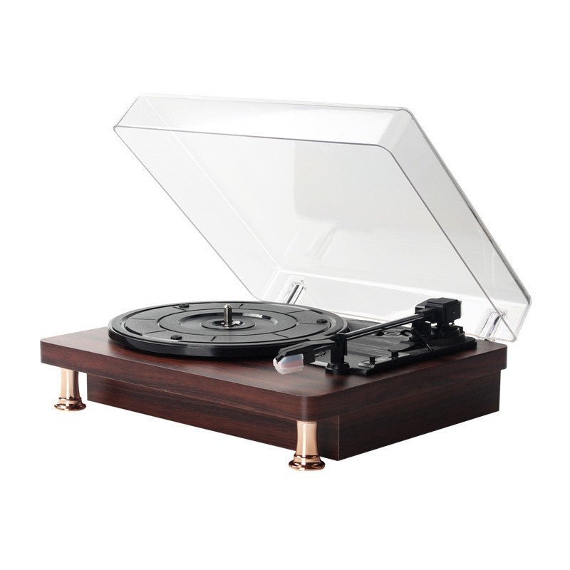 Vinyl Record Player Bluetooth Turntable Built - in Stereo Speakers 3 - Speed Belt Drive Wood - Quincelle.co