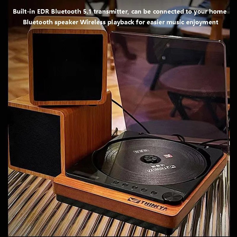 Wooden HiFi CD Player Bluetooth 5.1 SPDIF Optical USB Lossless Retro Desktop Audio No Speaker Remote - Quincelle.co
