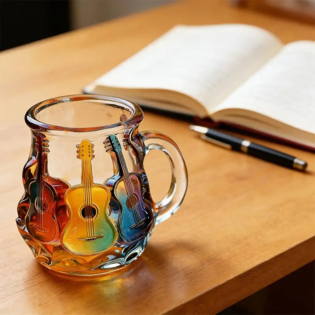 Handmade 3D Glass Book Mug – Artistic Painted Book Stack Coffee Tea Cup ... — View 11