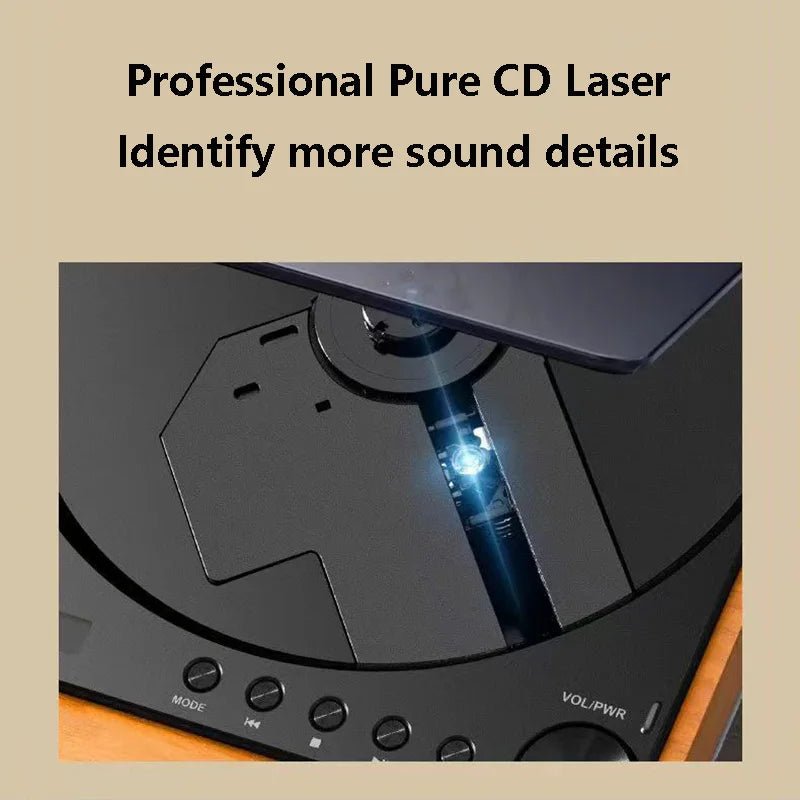 Wooden HiFi CD Player Bluetooth 5.1 SPDIF Optical USB Lossless Retro Desktop Audio No Speaker Remote - Quincelle.co