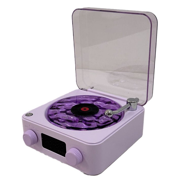 Retro Turntable Bluetooth 5.0 Speaker with RGB Ambient Light and Nature Sounds - Quincelle.co