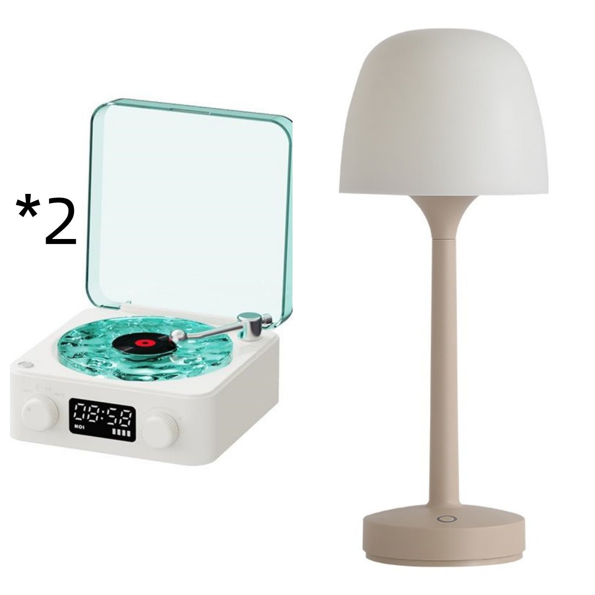 Retro Turntable Bluetooth 5.0 Speaker with RGB Ambient Light and Nature Sounds - Quincelle.co