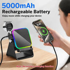 5-in-1 Wireless Bluetooth Speaker Phone Stand RGB Light Auto Induction C... — View 2