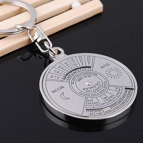 50 Years Perpetual Calendar Silver Alloy Keyring Keychain Key-fob Decora... — View 2