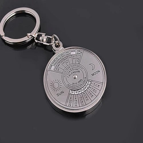 50 Years Perpetual Calendar Silver Alloy Keyring Keychain Key-fob Decora... — View 5