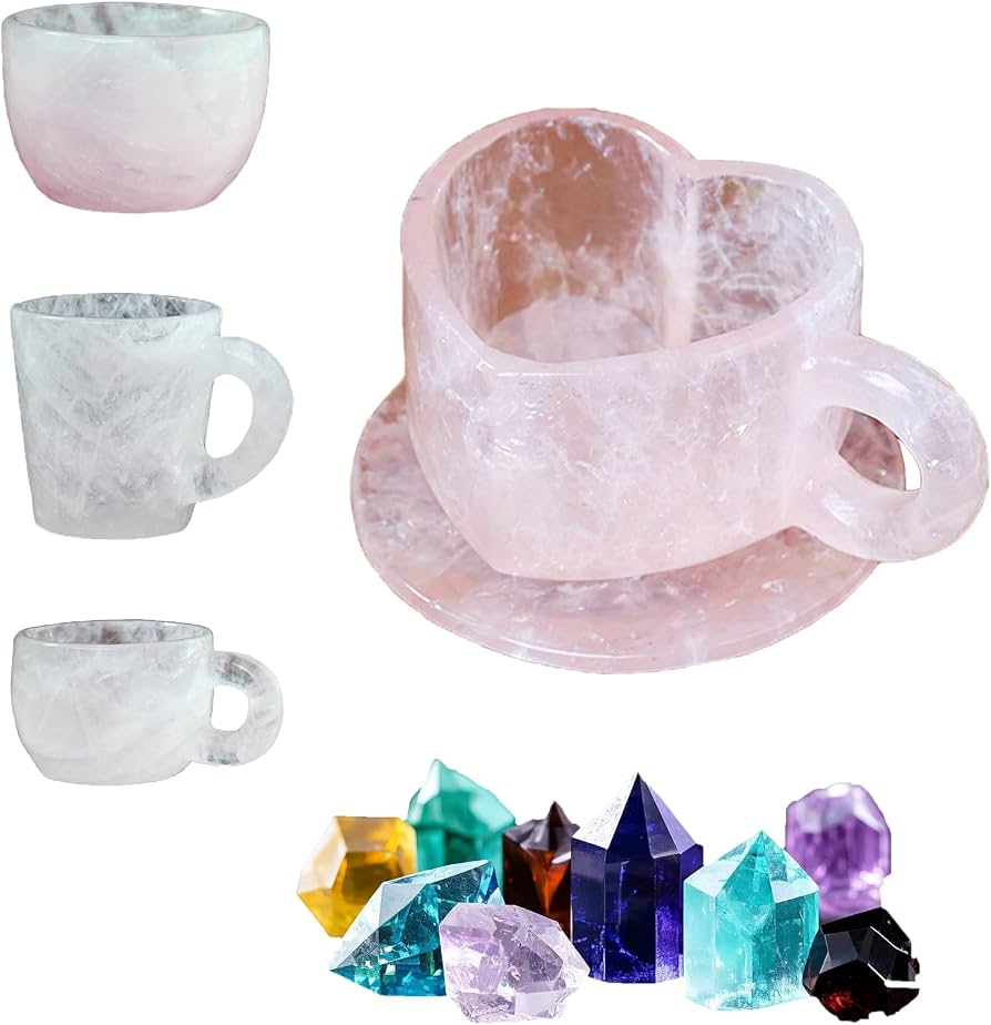 Crystal Mineral Coffee Mug — Faceted Sculptural Drinkware Gift
