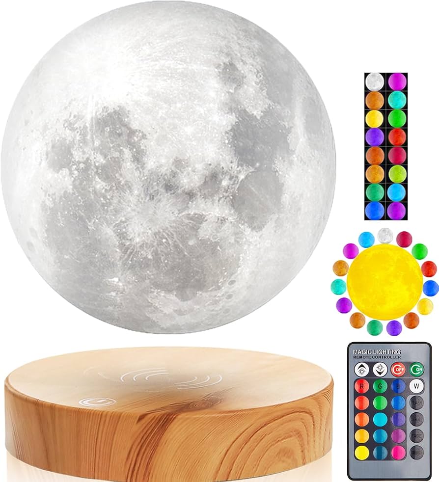 Levitating floating moon lamp multiple colour settings
