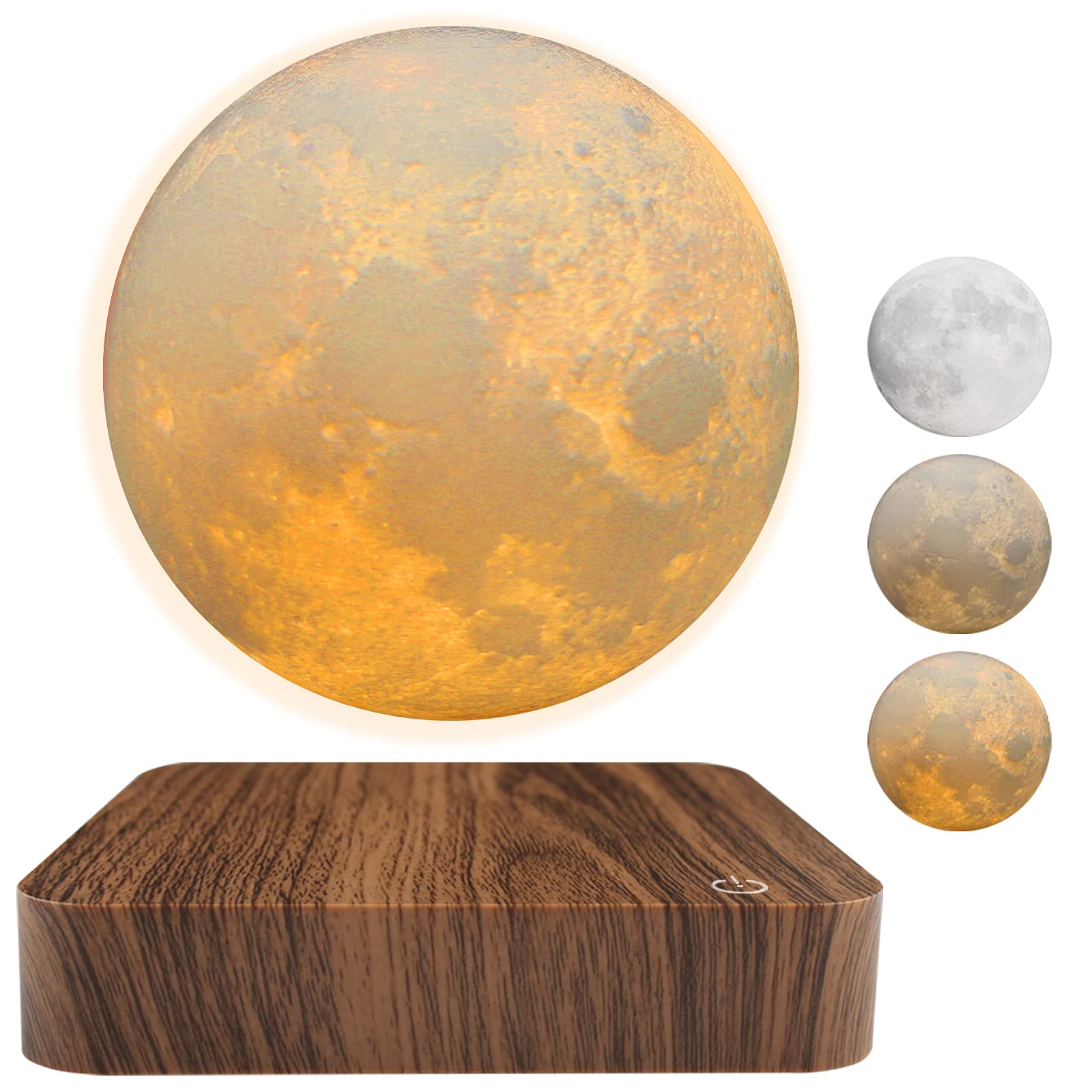 Moon lamp desk night light with wooden base