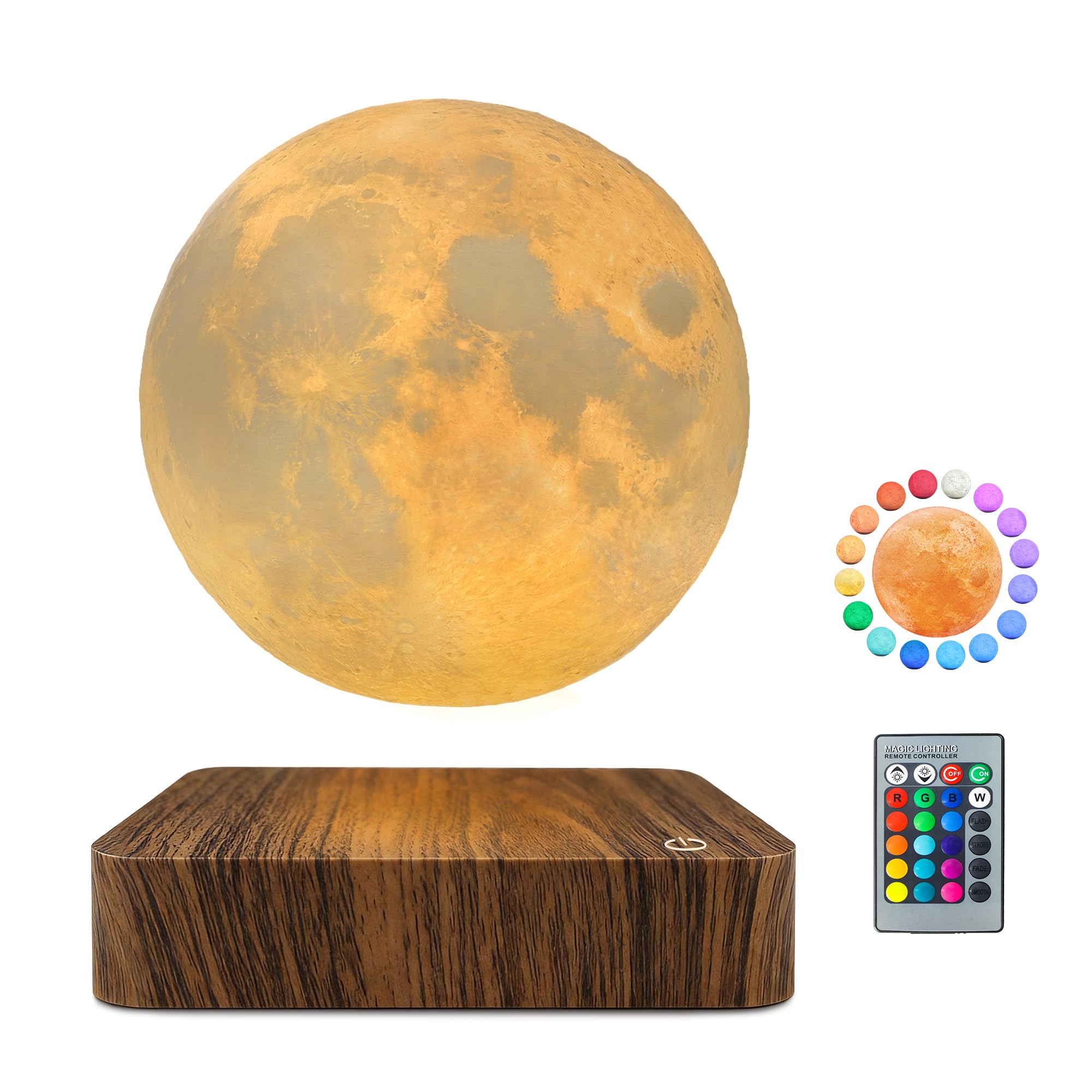 Magnetic floating moon lamp with 16 colour modes