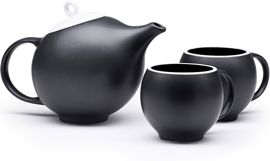 Matte ceramic teapot with infuser