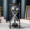 Black metal frame decorative magnetic sand timer