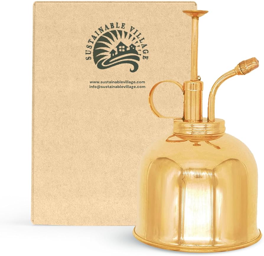 Brass mister with plants