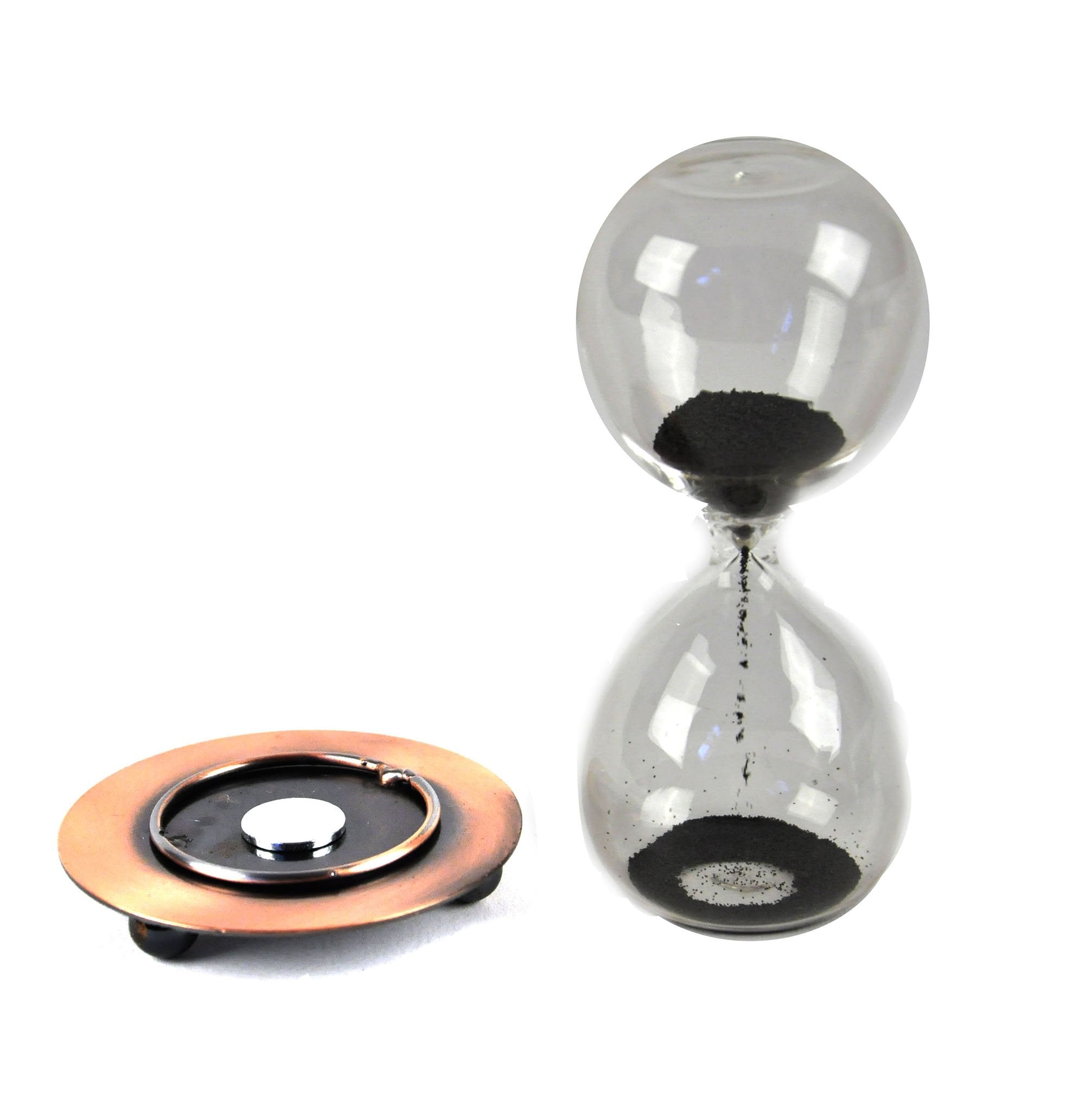 Ferrofluid hourglass timer kinetic desk art