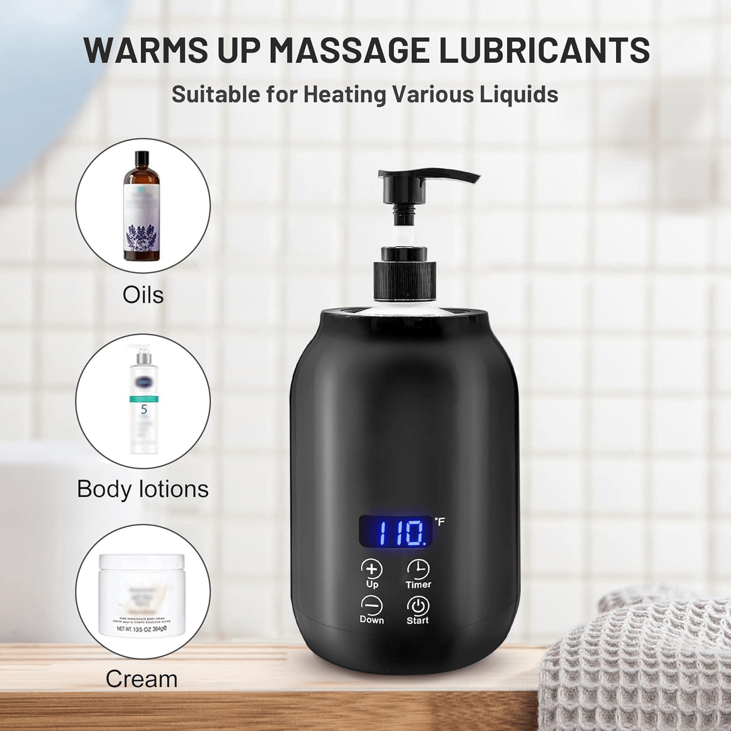 Massage Oil Warmer – Electric Wax & Lotion Warmer for Massage Therapy, Spa & Salon Use, Temperature Control - Quincelle.co