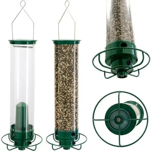 Squirrel - Proof Bird Feeder Spinning Tube – 4 Ports 5lb Capacity Weight Activated Outdoor Hanging - Quincelle.co