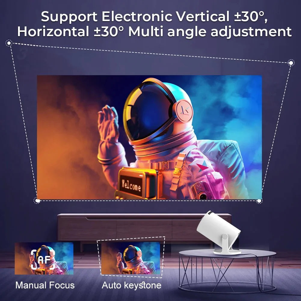 Mini Portable Projector 1080P WiFi Bluetooth Outdoor Movies – Auto Keystone 500 ANSI - Quincelle.co