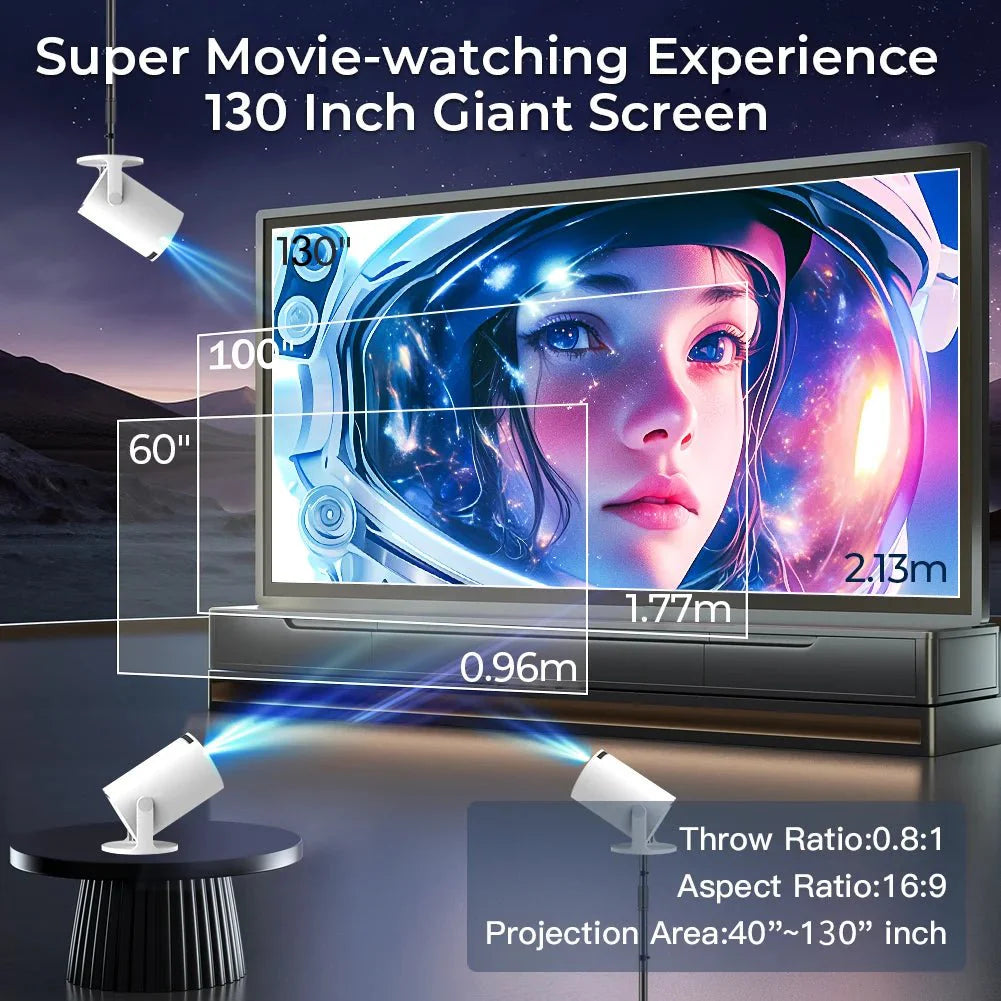 Mini Portable Projector 1080P WiFi Bluetooth Outdoor Movies – Auto Keystone 500 ANSI - Quincelle.co