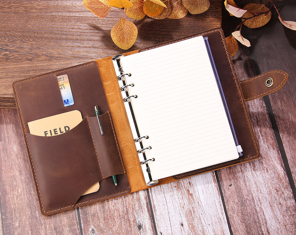 Leather journal detail