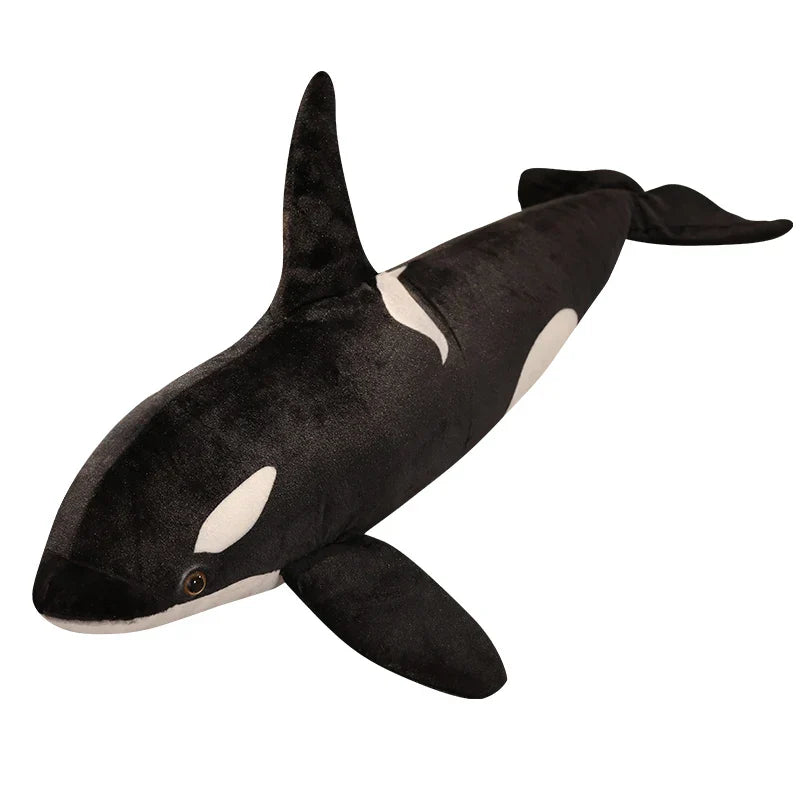 Lifelike Orcinus Orca Black Whale Plush Toy - Quincelle.co