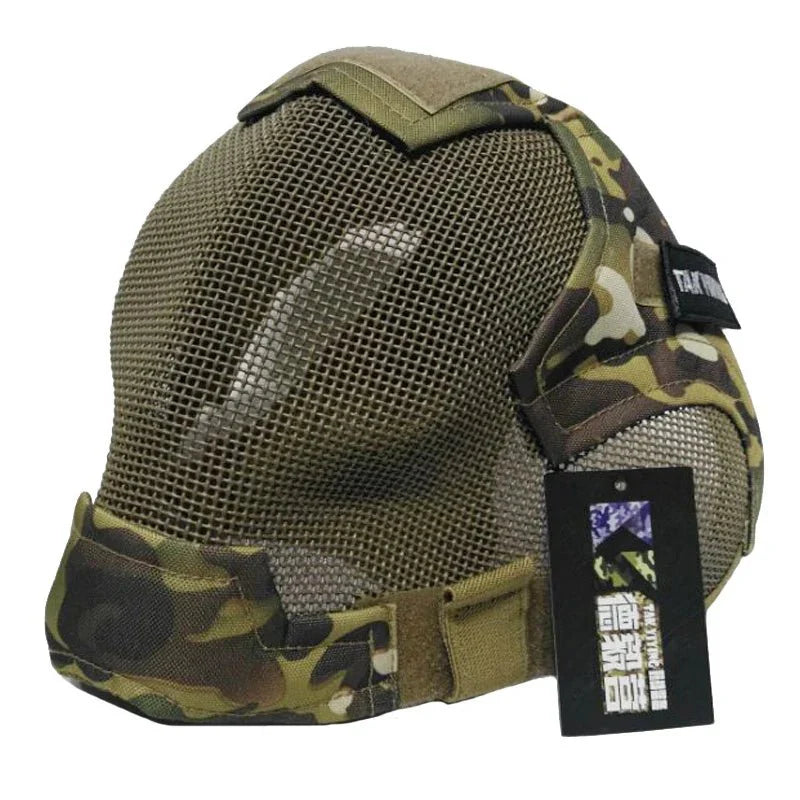 Airsoft War Game Steel Mesh V6 Protective Paintball Full Face Mask — View 2