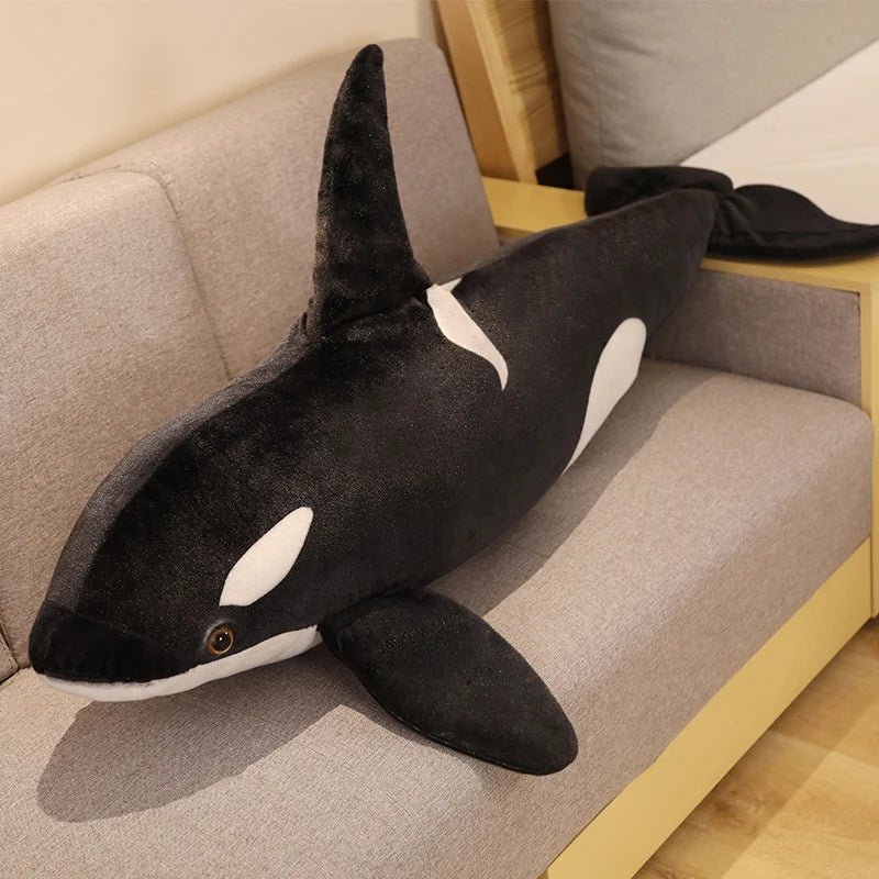 Lifelike Orcinus Orca Black Whale Plush Toy - Quincelle.co