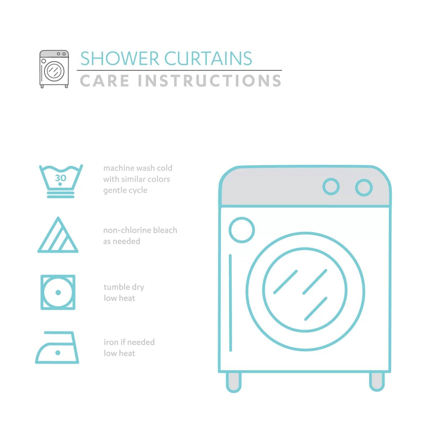 72-inch Pastel Blue Chenille Cotton Shower Curtain with Chevron Pattern — View 5