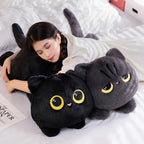 Cute Black Cat Plush Toy - Kawaii Cuddly Pillow Cushion — Gift Idea
