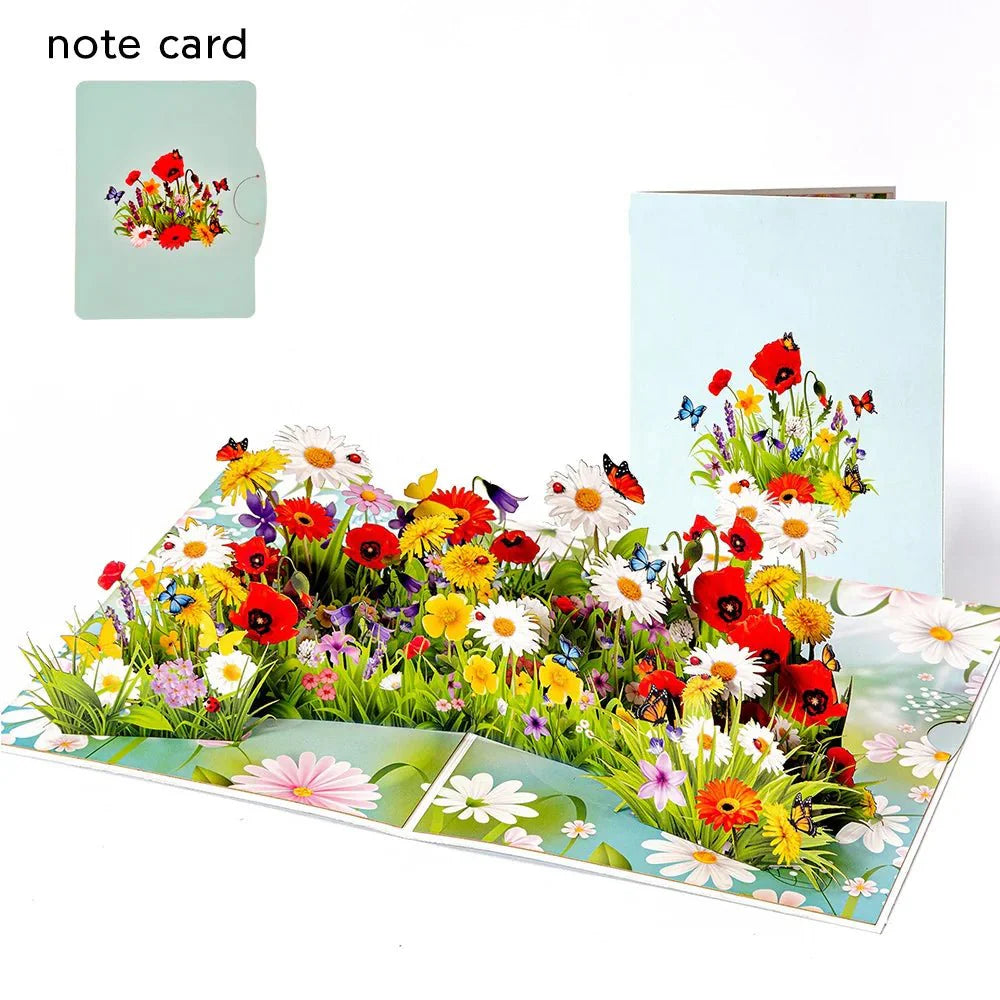 Thoughtful 3D Pop - Up Flower Bouquet Card - Forever Floral Greeting Set - Quincelle.co