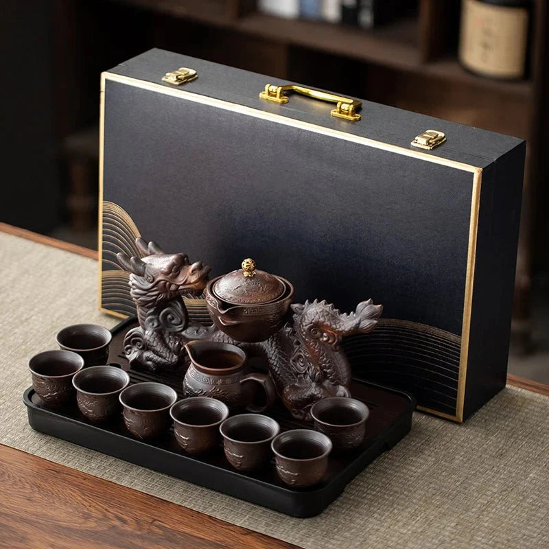 Creative Magnetic Rotating Water-Conducting, Semi-Automatic Dragon Tea Set — View 8