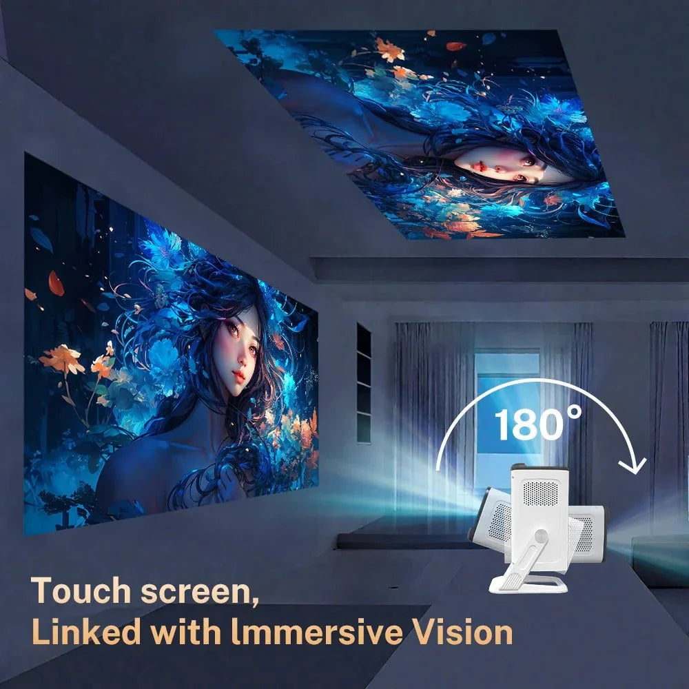 Mini Portable Projector 1080P WiFi Bluetooth, Outdoor Movie Projector Auto Keystone, 180° Rotation - Quincelle.co