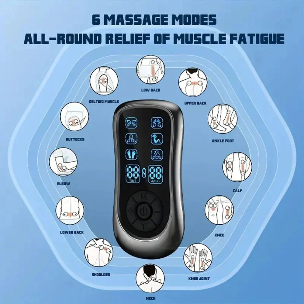 6-Mode Rechargeable Electric Pulse Massager – Compact Portable Device — View 5
