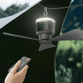 Portable Camping Ceiling Fan – 12000mAh Rechargeable, LED Lantern, Remote Control, 30H Battery, USB - C, RV/Tent - Quincelle.co