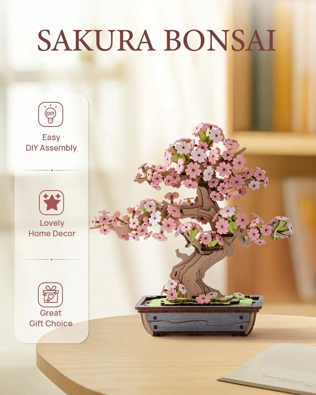 Rolife™ Eternal Bonsai Series | 3D Wooden Sakura & Evergreen Pine Puzzle Kit - Quincelle.co