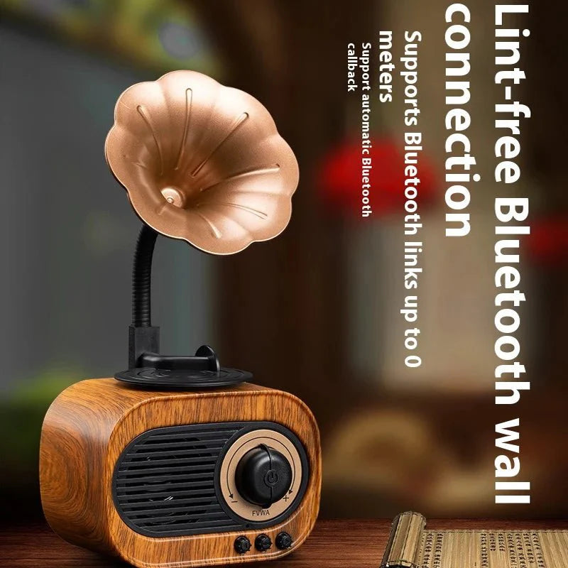 Retro Wood Bluetooth Speaker Portable Wireless Mini Speaker with FM Radi... — View 3