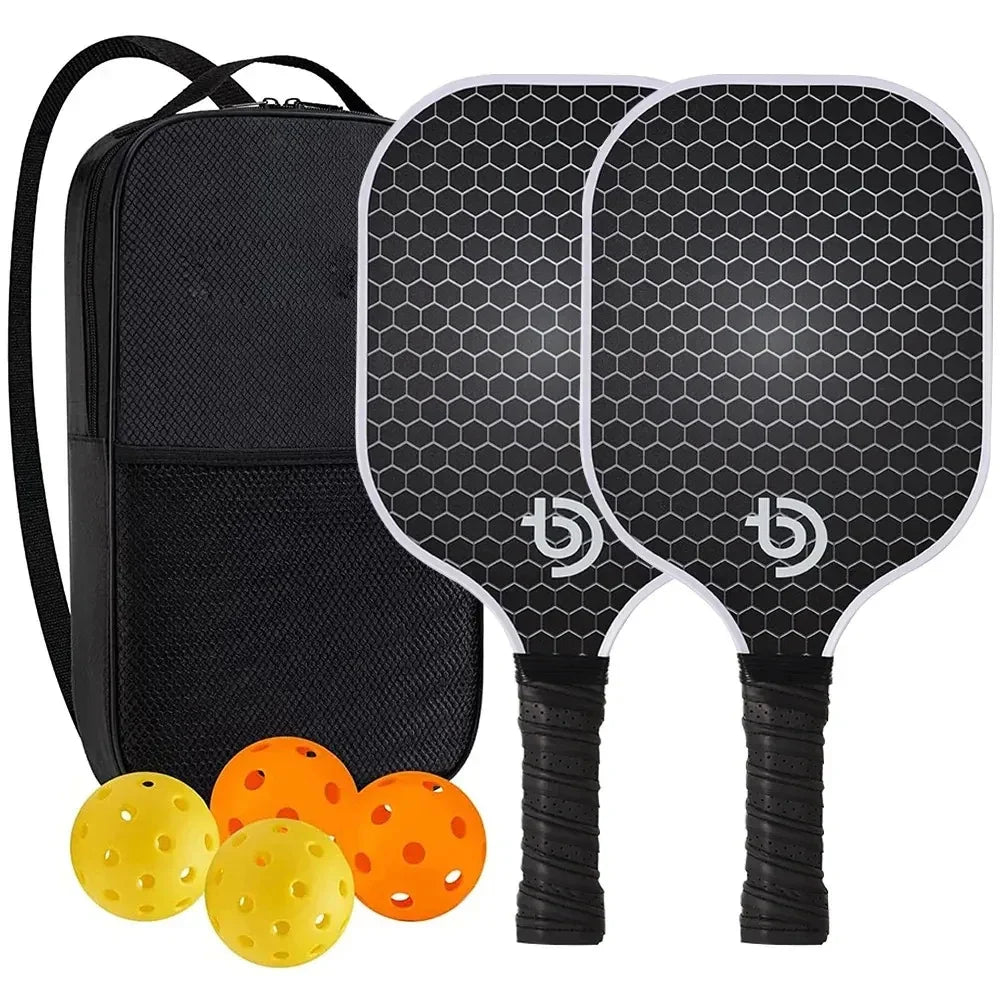 Pickleball Paddles Set 2 Graphite Carbon Fiber USAPA Approved Lightweight Indoor Outdoor All Ages Bag - Quincelle.co