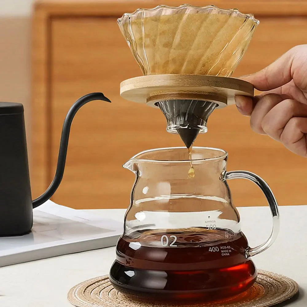Glass Pour Over Coffee Maker Set - Professional Barista Holiday Gift Kit — View 3