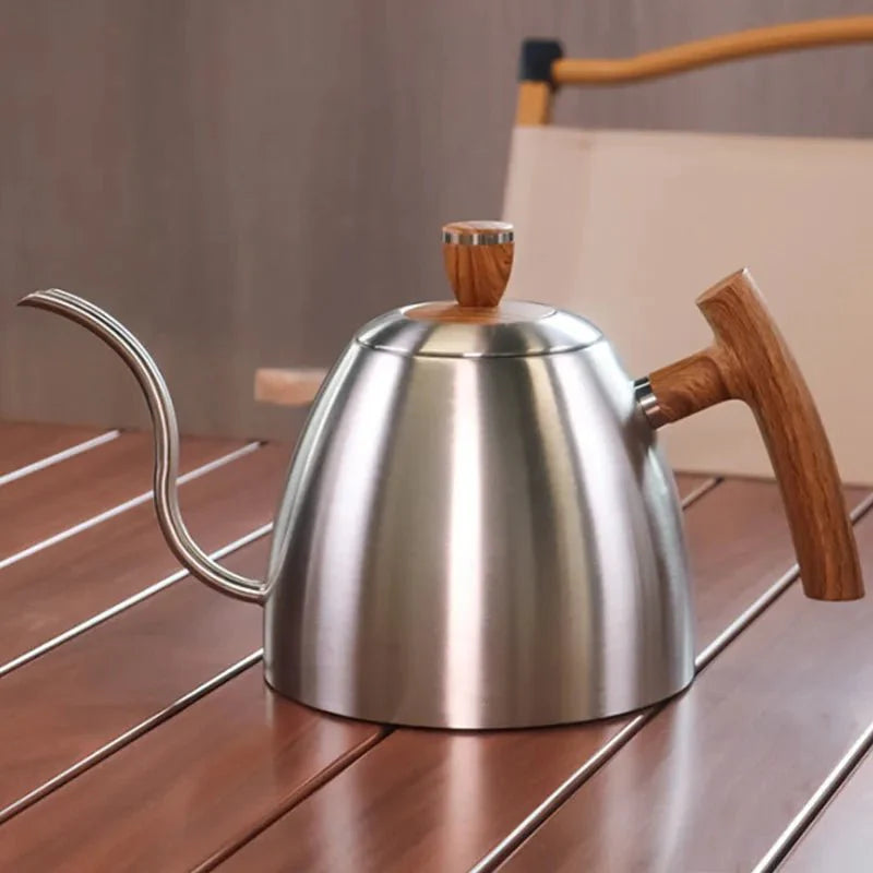 Gooseneck Pour Over Kettle 50oz 304 Stainless Steel Walnut Handle Minima... — Gift Idea