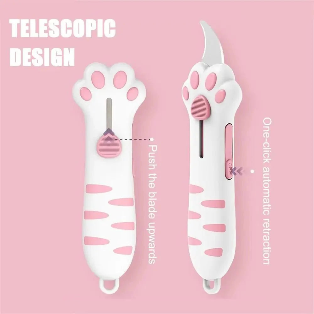 Cute Cat Paw Sharp Box Cutter: Mini Portable Cat Claw Utility Knife — View 5