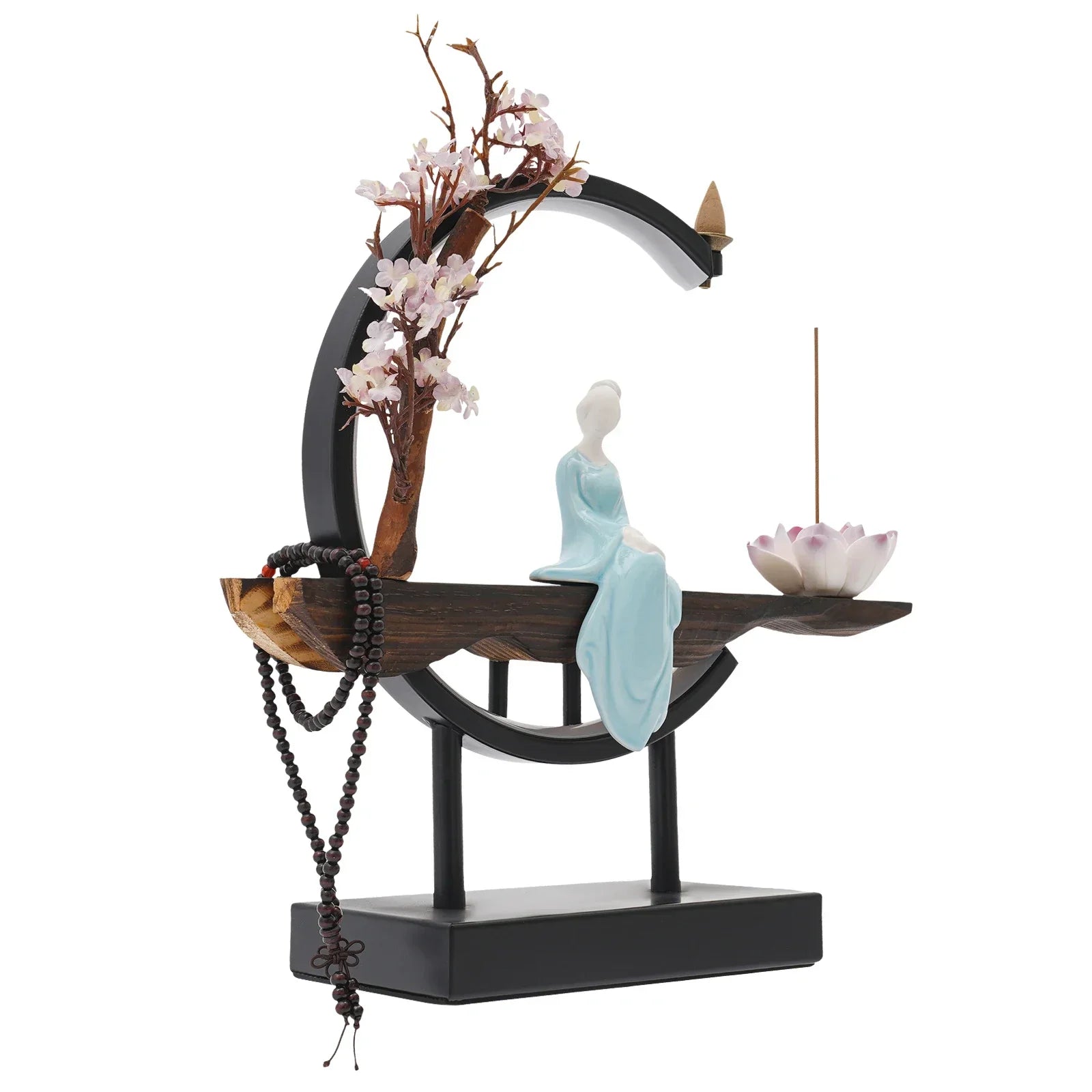 Modern Chinese Backflow Incense Burner Waterfall Ceramic Holder for Home Décor, Meditation & Stress Relief Gift Set - Quincelle.co